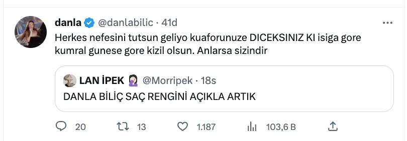 danla bilic cok sevilen sac rengi ile ilgili bilinmeyeni acikladi